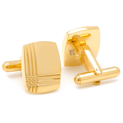 Stainless Steel Gold Tartan 5-Stud Set Ox and Bull Trading Co. Stud Set - Paul Malone.com