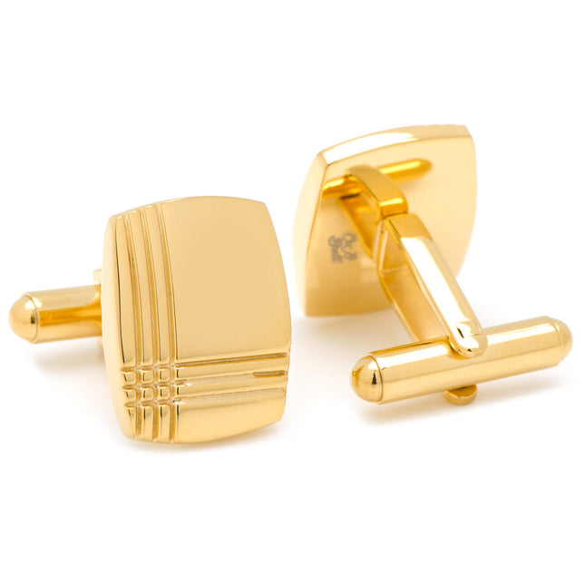 Stainless Steel Gold Tartan 5-Stud Set Ox and Bull Trading Co. Stud Set - Paul Malone.com