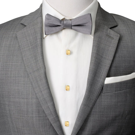 Stainless Steel Gold Tartan Plaid 5-Studs Ox and Bull Trading Co. Studs - Paul Malone.com