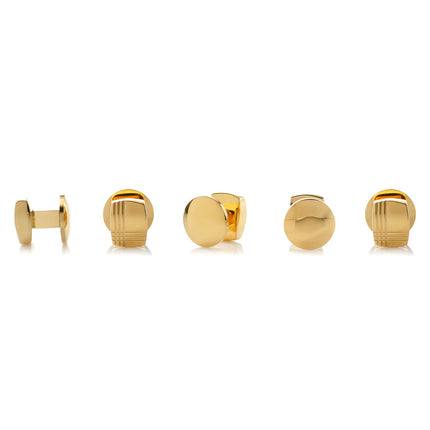 Stainless Steel Gold Tartan Plaid 5-Studs Ox and Bull Trading Co. Studs - Paul Malone.com