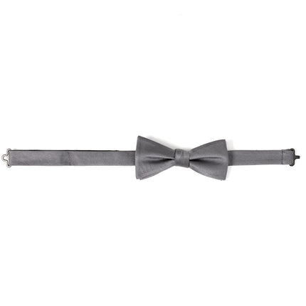 Gray Silk Bow Pre-Tie Cufflinks.com Bowtie - Paul Malone.com