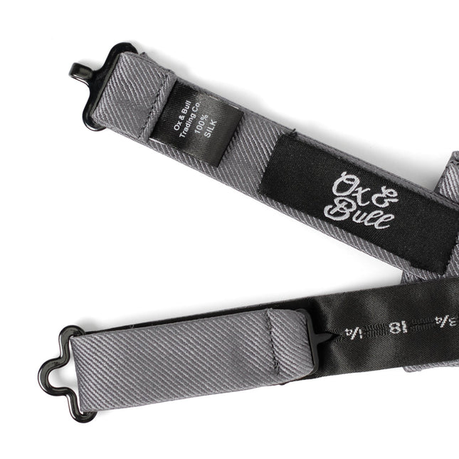 Gray Silk Bow Pre-Tie Cufflinks.com Bowtie - Paul Malone.com