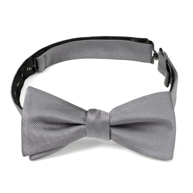 Gray Silk Bow Pre-Tie Cufflinks.com Bowtie - Paul Malone.com
