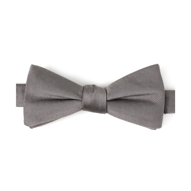 Gray Silk Bow Pre-Tie Cufflinks.com Bowtie - Paul Malone.com