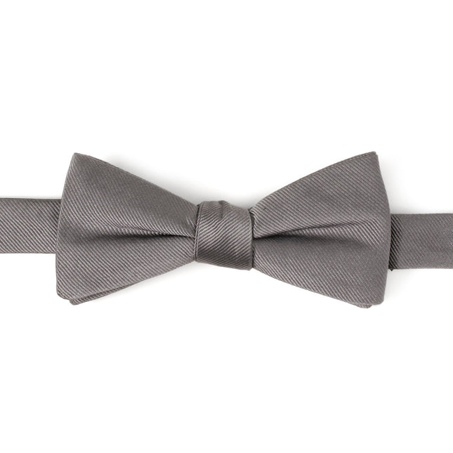 Gray Silk Bow Pre-Tie Cufflinks.com Bowtie - Paul Malone.com