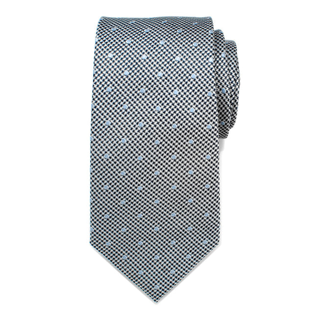 Dotted Herringbone Gray Silk Tie Ox and Bull Trading Co. Ties - Paul Malone.com