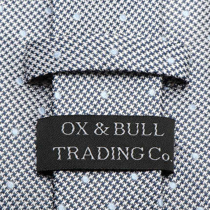 Dotted Herringbone Gray Silk Tie Ox and Bull Trading Co. Ties - Paul Malone.com