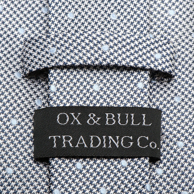Dotted Herringbone Gray Silk Tie Ox and Bull Trading Co. Ties - Paul Malone.com