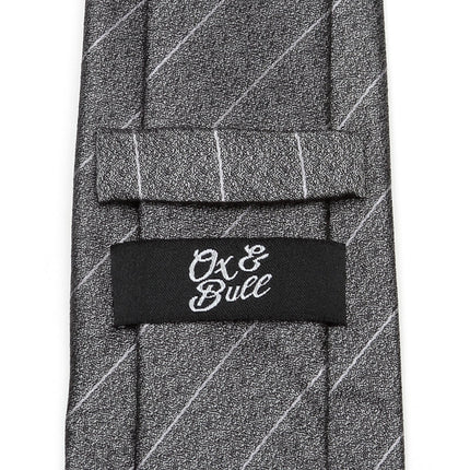 Woven Gray Stripe Men's Tie Ox and Bull Trading Co. Ties - Paul Malone.com