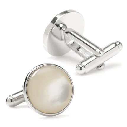 Silver and Mother of Pearl Cufflinks Ox and Bull Trading Co. Cufflinks - Paul Malone.com