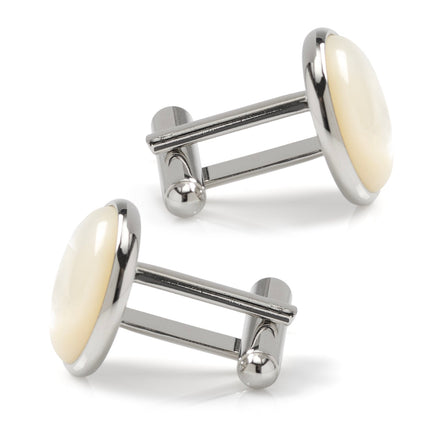 Silver and Mother of Pearl Cufflinks Ox and Bull Trading Co. Cufflinks - Paul Malone.com