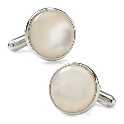 Silver and Mother of Pearl Cufflinks Ox and Bull Trading Co. Cufflinks - Paul Malone.com