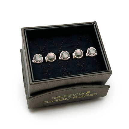 Mosaic Smoke Mother of Pearl 5-Studs Ox and Bull Trading Co. Studs - Paul Malone.com