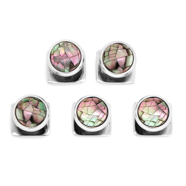 Mosaic Smoke Mother of Pearl 5-Studs Ox and Bull Trading Co. Studs - Paul Malone.com