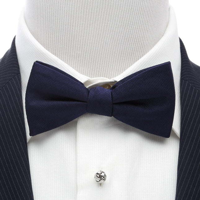 Navy Silk Bow Tie Cufflinks.com Bowtie - Paul Malone.com