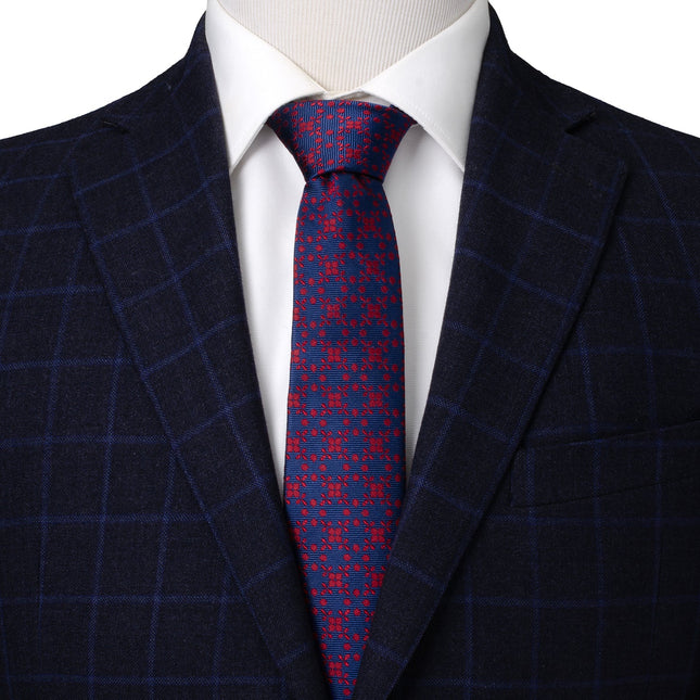 Navy/Red Patterned Men's Tie Ox and Bull Trading Co. Ties - Paul Malone.com