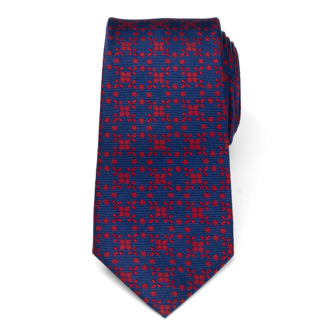 Navy/Red Patterned Men's Tie Ox and Bull Trading Co. Ties - Paul Malone.com