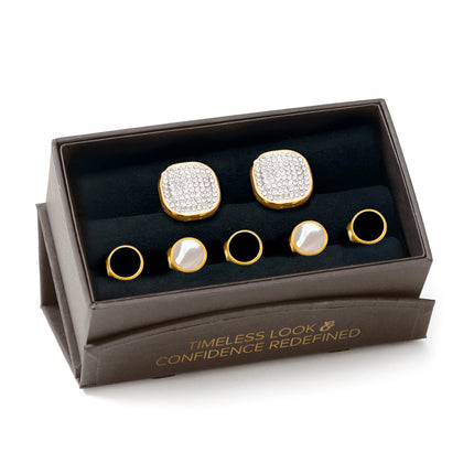 Mixed Gold White Pave Crystal 5-Stud Set Ox and Bull Trading Co. Stud Set - Paul Malone.com