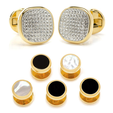 Mixed Gold White Pave Crystal 5-Stud Set Ox and Bull Trading Co. Stud Set - Paul Malone.com