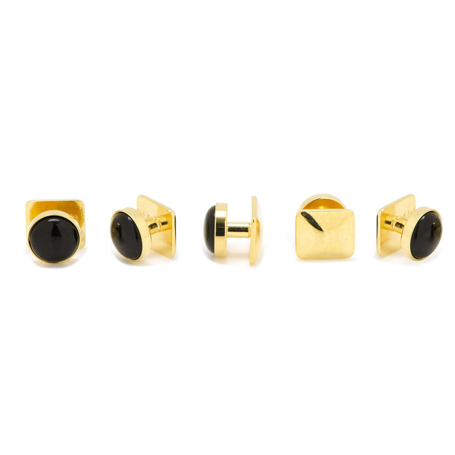 Gold and Onyx 5-Studs Ox and Bull Trading Co. Studs - Paul Malone.com