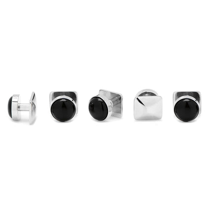 Silver and Onyx 5-Studs Ox and Bull Trading Co. Studs - Paul Malone.com