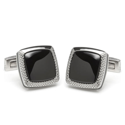 Onyx Cushion Stainless Steel Cufflinks Cufflinks.com Cufflinks - Paul Malone.com