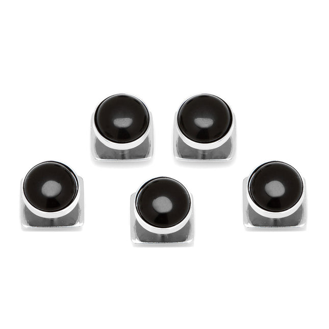 Silver and Onyx 5-Studs Ox and Bull Trading Co. Studs - Paul Malone.com