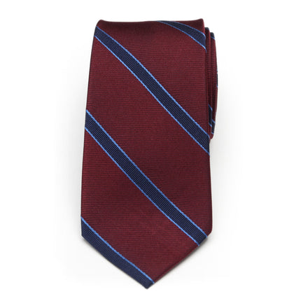 The Phillip Tie (Burgundy Stripe Men's Tie) Ox and Bull Trading Co. Ties - Paul Malone.com