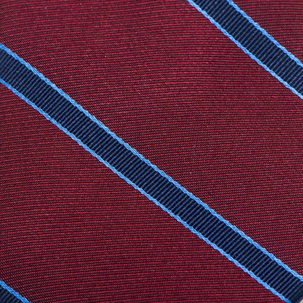 The Phillip Tie (Burgundy Stripe Men's Tie) Ox and Bull Trading Co. Ties - Paul Malone.com
