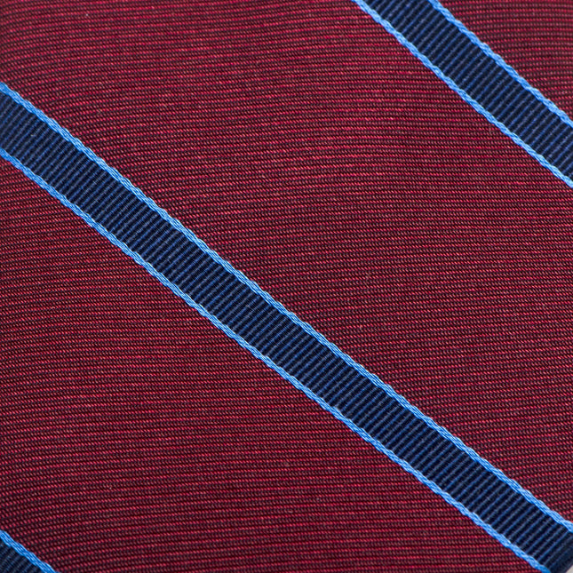 The Phillip Tie (Burgundy Stripe Men's Tie) Ox and Bull Trading Co. Ties - Paul Malone.com