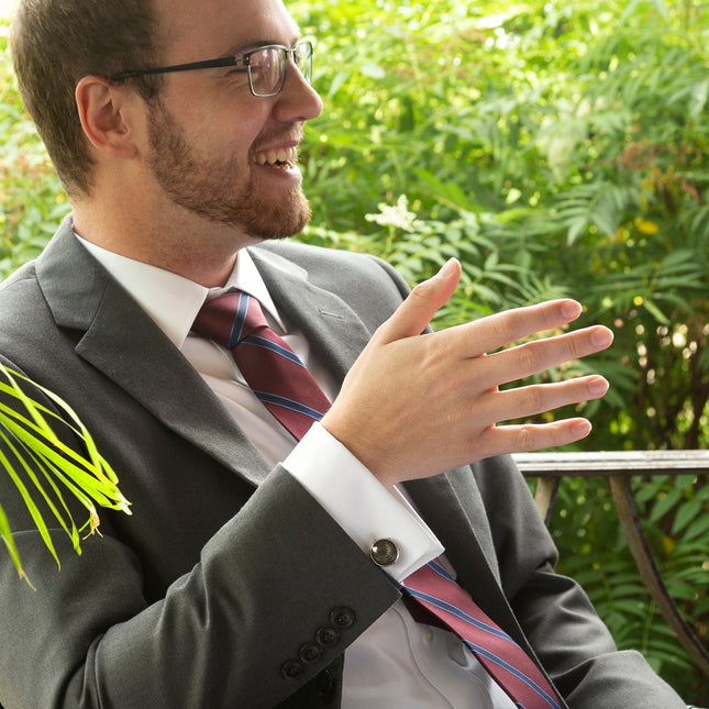 The Phillip Tie (Burgundy Stripe Men's Tie) Ox and Bull Trading Co. Ties - Paul Malone.com