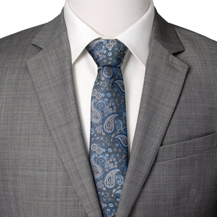 Blue & Gray Paisley Men's Tie Ox and Bull Trading Co. Ties - Paul Malone.com