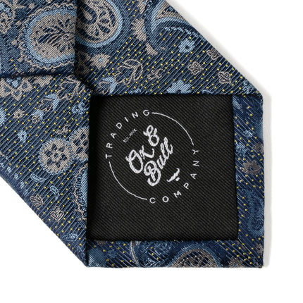Blue & Gray Paisley Men's Tie Ox and Bull Trading Co. Ties - Paul Malone.com