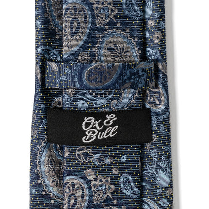 Blue & Gray Paisley Men's Tie Ox and Bull Trading Co. Ties - Paul Malone.com