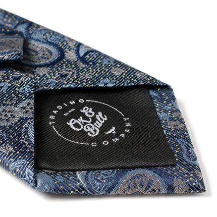 Blue & Gray Paisley Men's Tie Ox and Bull Trading Co. Ties - Paul Malone.com