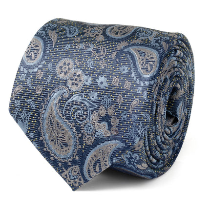 Blue & Gray Paisley Men's Tie Ox and Bull Trading Co. Ties - Paul Malone.com