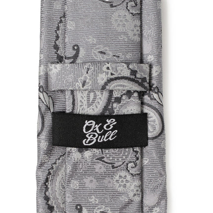 Gray Paisley Men's Tie Ox and Bull Trading Co. Ties - Paul Malone.com