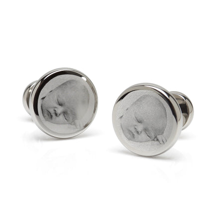 Custom Engraved Round Photo Cufflinks Cufflinks.com Cufflinks - Paul Malone.com