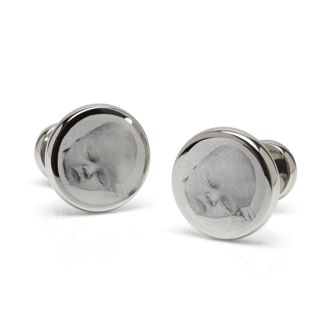 Custom Engraved Round Photo Cufflinks Cufflinks.com Cufflinks - Paul Malone.com