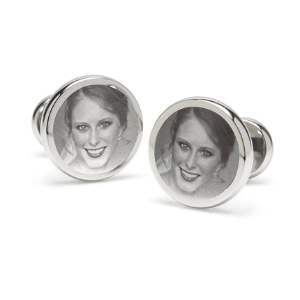 Custom Engraved Round Photo Cufflinks Cufflinks.com Cufflinks - Paul Malone.com