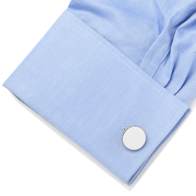 Stainless Steel Engravable Classic Round Cufflinks Cufflinks.com Cufflinks - Paul Malone.com