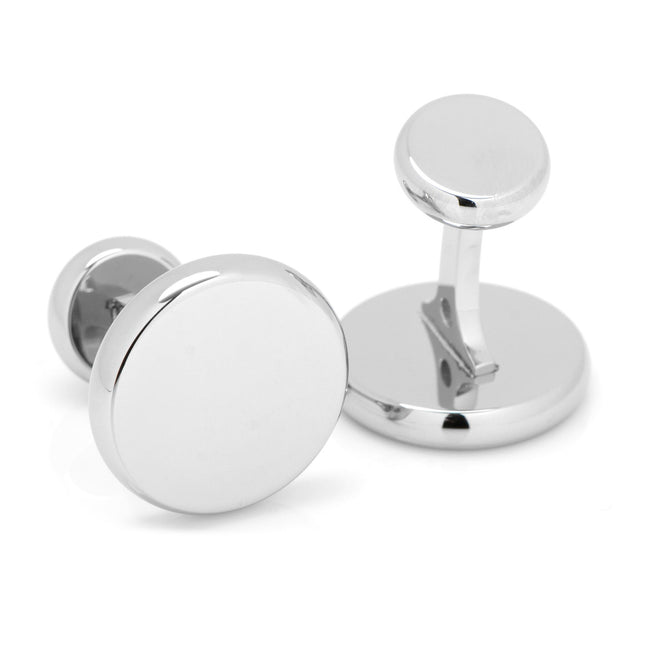 Stainless Steel Engravable Classic Round Cufflinks Cufflinks.com Cufflinks - Paul Malone.com