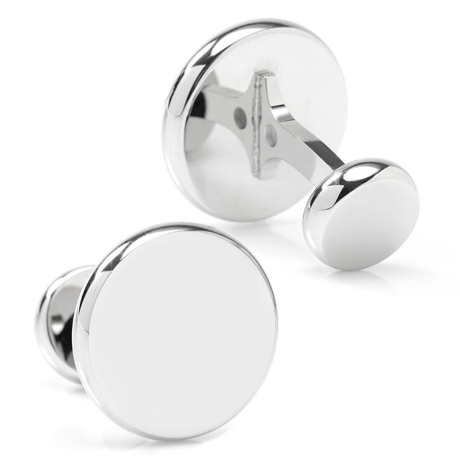 Stainless Steel Engravable Classic Round Cufflinks Cufflinks.com Cufflinks - Paul Malone.com