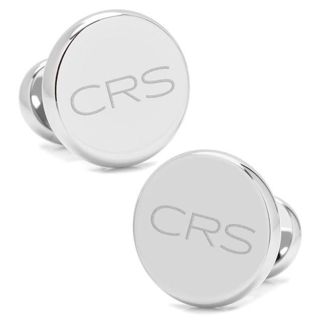 Stainless Steel Engravable Classic Round Cufflinks Cufflinks.com Cufflinks - Paul Malone.com