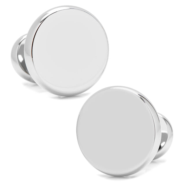 Stainless Steel Engravable Classic Round Cufflinks Cufflinks.com Cufflinks - Paul Malone.com
