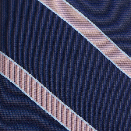 The Travis Tie (Navy Pink Stripe Men's Tie) Ox and Bull Trading Co. Ties - Paul Malone.com