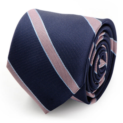The Travis Tie (Navy Pink Stripe Men's Tie) Ox and Bull Trading Co. Ties - Paul Malone.com
