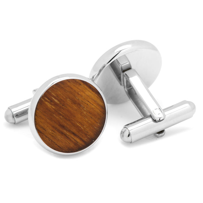 Stainless Steel Wood Cufflinks Ox and Bull Trading Co. Cufflinks - Paul Malone.com