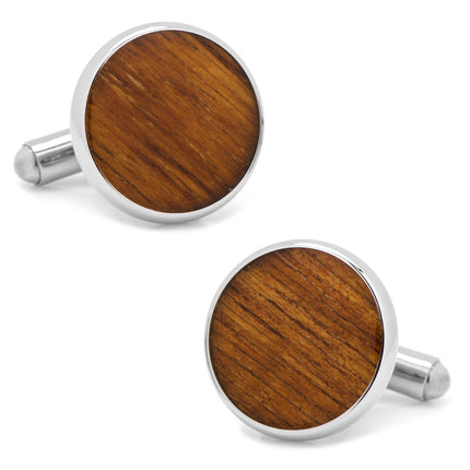 Stainless Steel Wood Cufflinks Ox and Bull Trading Co. Cufflinks - Paul Malone.com