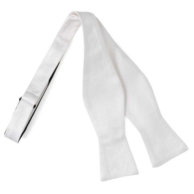 White Silk Self Bow Tie Cufflinks.com Bowtie - Paul Malone.com